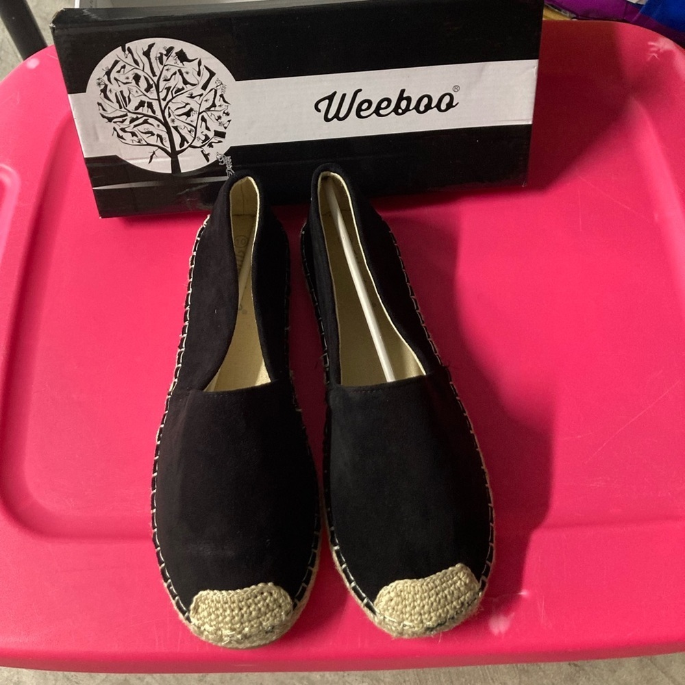 Weboo Black/Natural Espadrilles Size 10